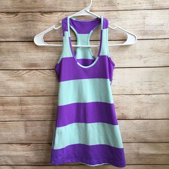 LULULEMON TANK TOP IN GREEN AND LILAC - Picture 1 of 4